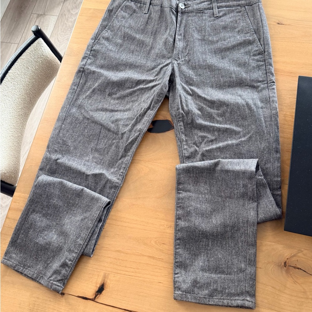 Gray Straight-Leg Chino Pants